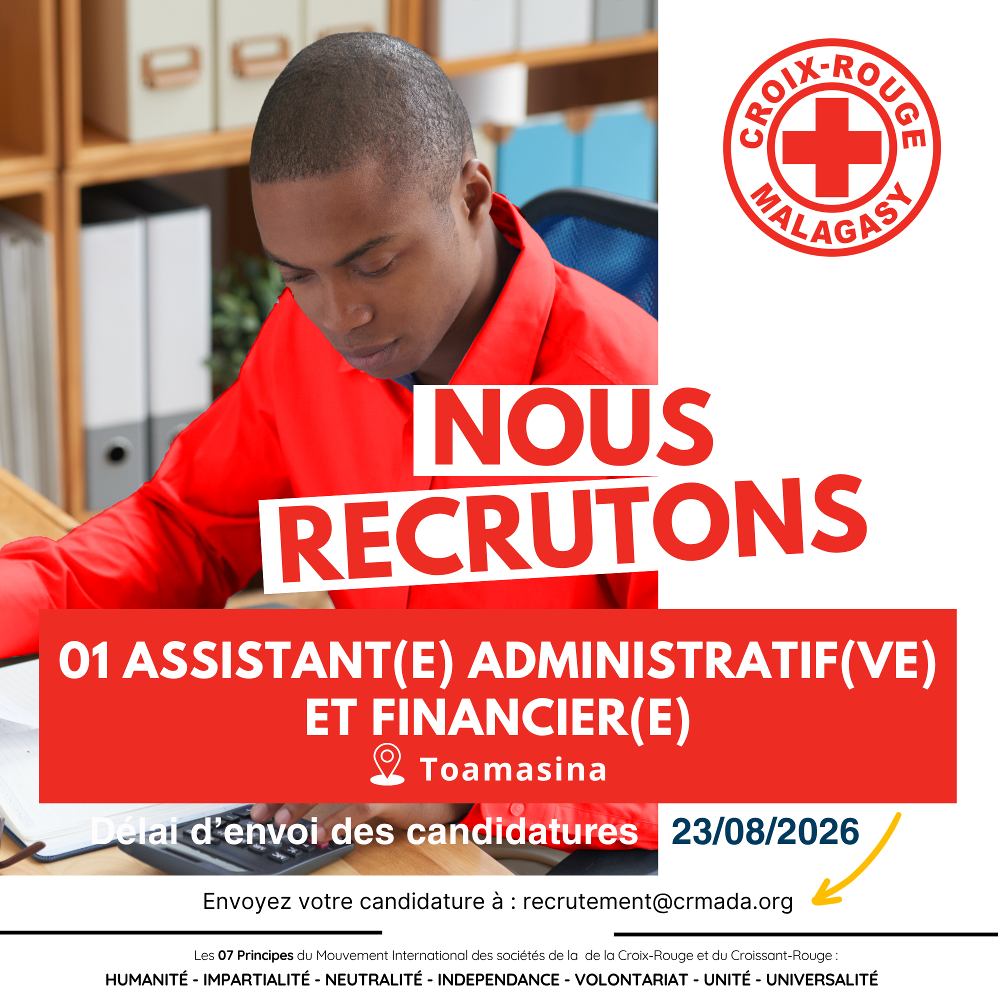 AVIS DE RECRUTEMENT  « ASSISTANT(E) ADMINISTRATIF(VE) ET FINANCIER(E) »  RECRUTEMENT LOCAL